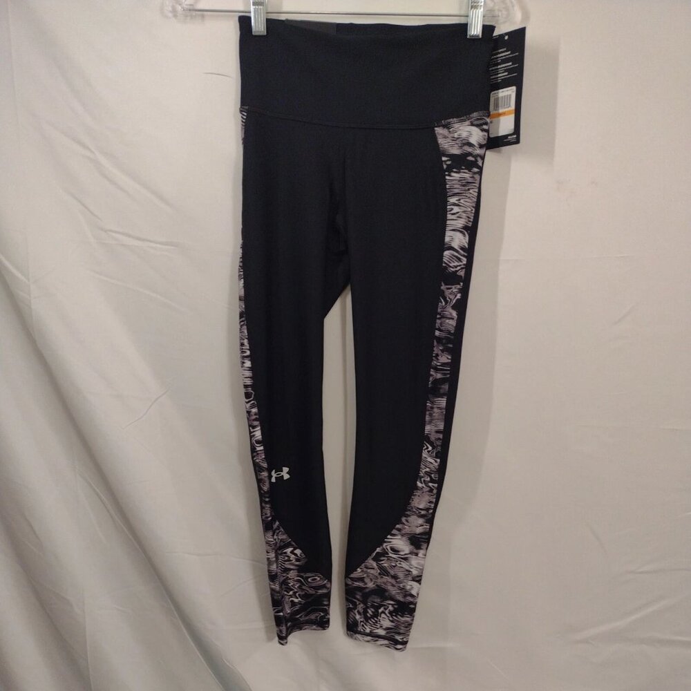 Under Armour - Black & Wavy Gray Design - Heatgear Athletic Pants Women's Small.